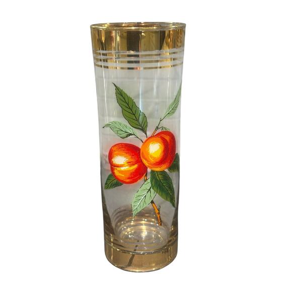 West Virginia Glass Company Vintage 1950's 'Orchard' Gold Hi-Ball Glasses-Set 4 - Picture 10 of 16